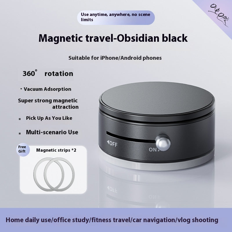 Vacuum Magnetic Mobile Phone Sucker Bracket Dual Use in Car and Home Foldable Storage Lazy Holder Mobile Phone Bracket Desktop