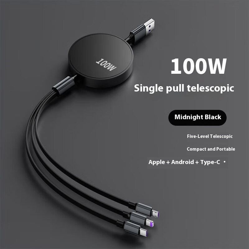 1-to-3 Fast Charging Cable 00W Three-in-One Data Cable