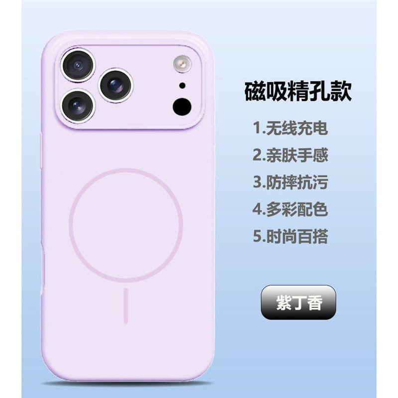 Lens Full Coverage iPhone 17 Strong Magnetic Liquid Silicone Phone Case Apple 17 Pro Air Protective Cover Skin Feel M