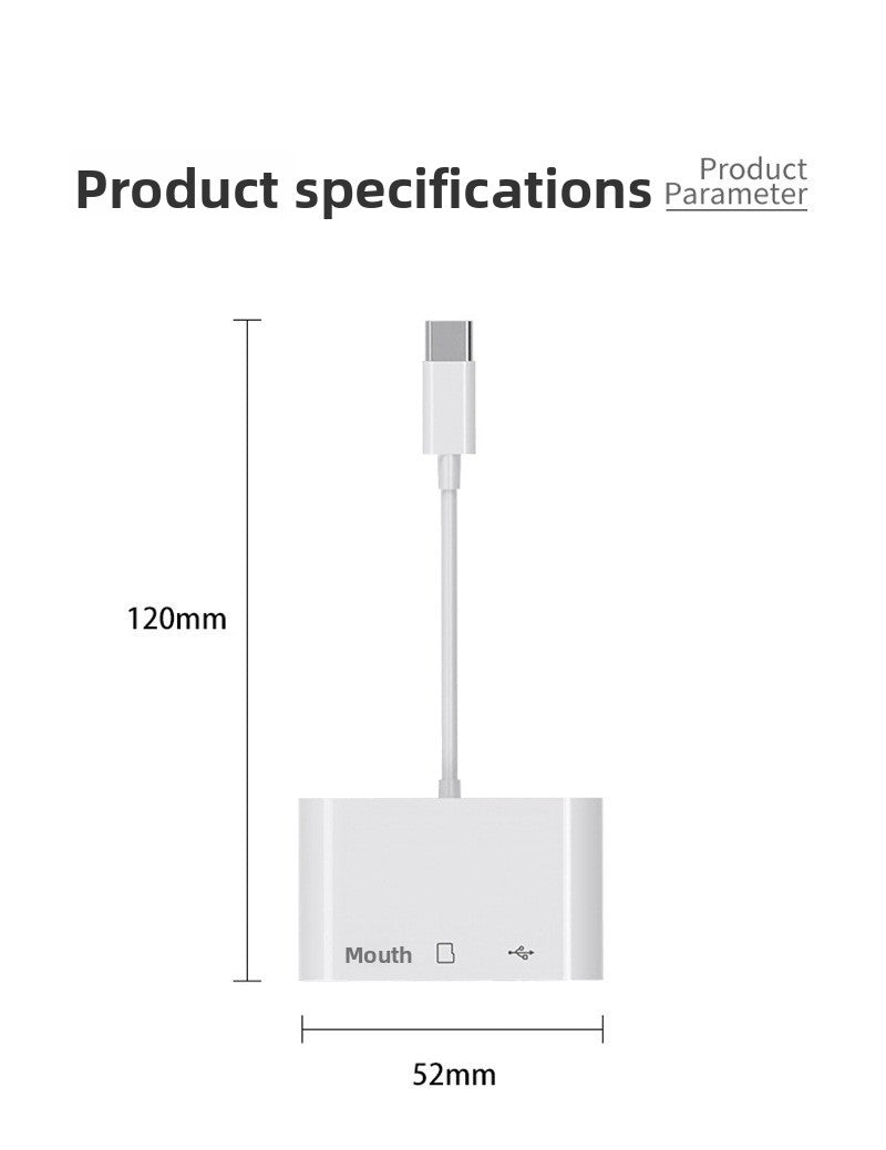 Mobile Phone Card Reader 3-in-1 Type-C Mobile Phone Computer SD/TF Card USB Flash Drive 2.0 Multi-Function High-Speed Card Reader