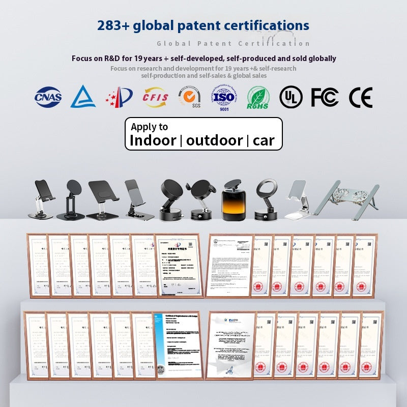 Vacuum Magnetic Mobile Phone Sucker Bracket Dual Use in Car and Home Foldable Storage Lazy Holder Mobile Phone Bracket Desktop