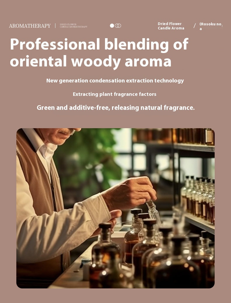 Zhongheng Rose Dried Flower Aromatherapy Candle for Home Bedroom Plant Essential Oil Niche Fragrance Long-lasting Scent Romantic Atmosphere