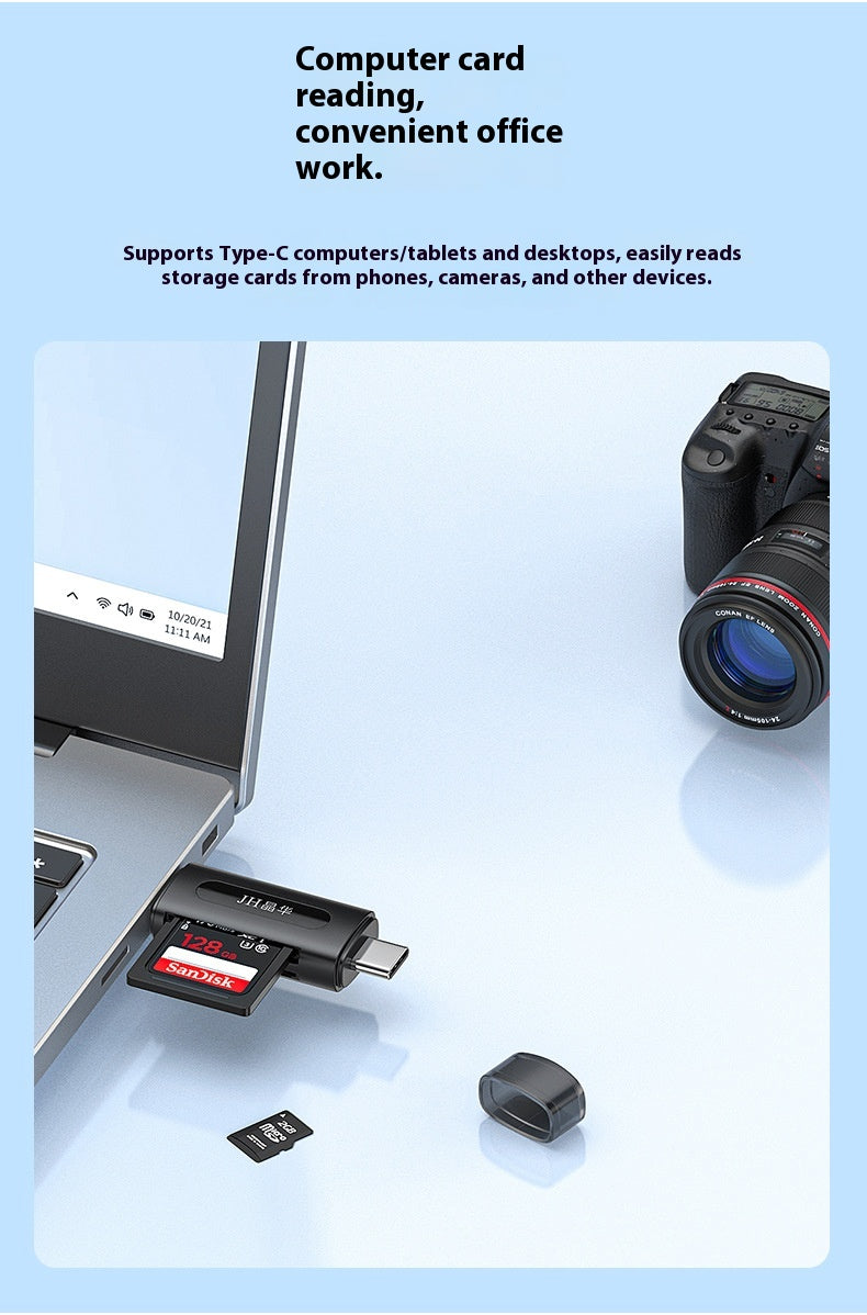 Computer USB Android Phone Dual-use Type-C Multi-function Two-in-one OTG Card Reader Mini TF Camera SD Card