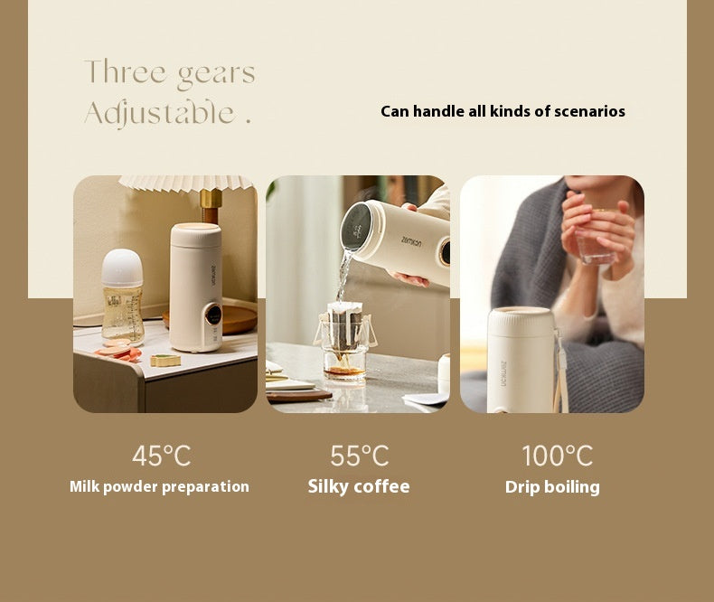 Zemkon Portable Electric Kettle All-in-One Fully Automatic Travel Electric Heating Cup Small Electric Kettle Heating Cup