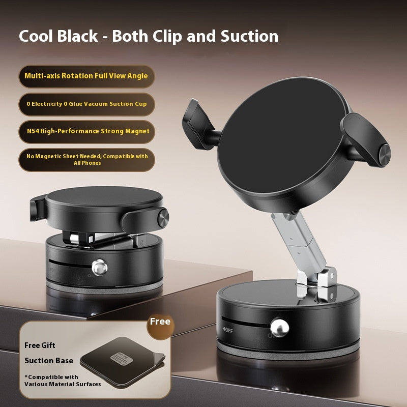 Vacuum Magnetic Mobile Phone Sucker Bracket Dual Use in Car and Home Foldable Storage Lazy Holder Mobile Phone Bracket Desktop
