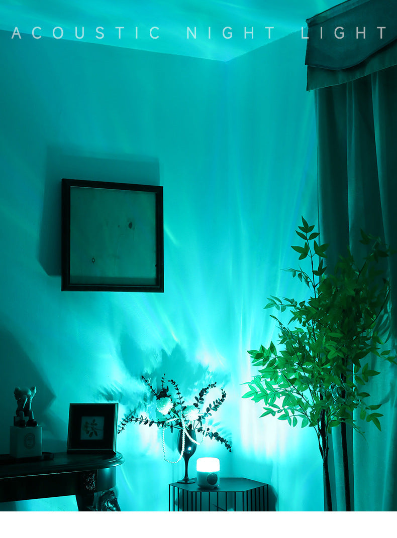 Bluetooth Speaker Water Ripple Music Rhythm Projection Lamp Bedroom Bedside Romantic Mood Dynamic Rotating Atmosphere Night Light