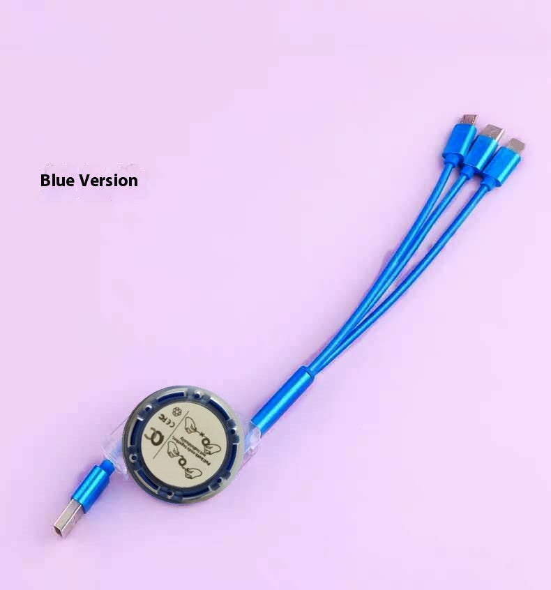 Retractable 3-in-1 Phone Data Cable Compatible with Apple Android TYPE-C Three-in-One Gift Charging Cable Fast Charging Cable