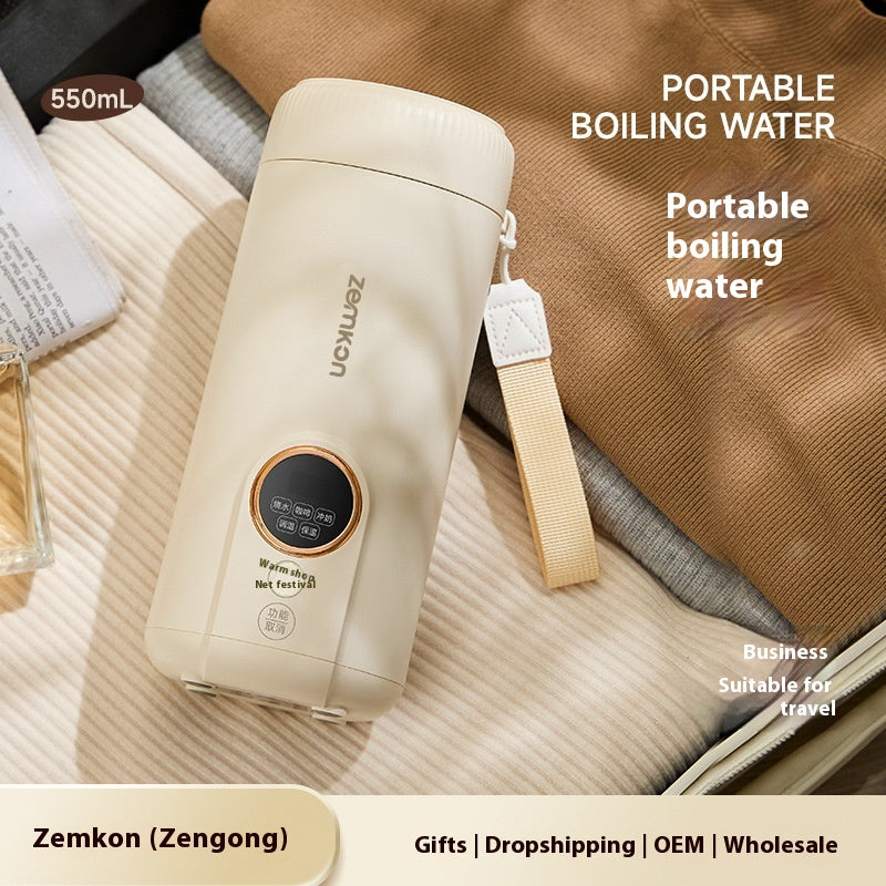 Zemkon Portable Electric Kettle All-in-One Fully Automatic Travel Electric Heating Cup Small Electric Kettle Heating Cup