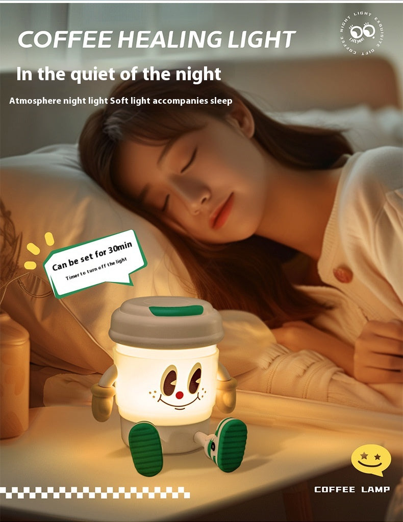 Cute KEIDOL Coffee Cup Night Light Creative Rechargeable Atmosphere Light Bluetooth Speaker Night Light Tap Light Table Lamp