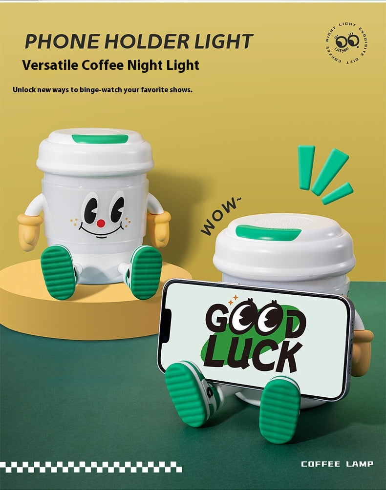 Cute KEIDOL Coffee Cup Night Light Creative Rechargeable Atmosphere Light Bluetooth Speaker Night Light Tap Light Table Lamp
