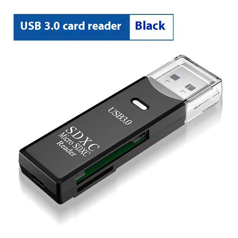 Multifunctional 2-in-1 High-Speed USB 3.0 Card Reader Supports TF + SD for Computer, Tablet, Camera, Laptop, and Car Use