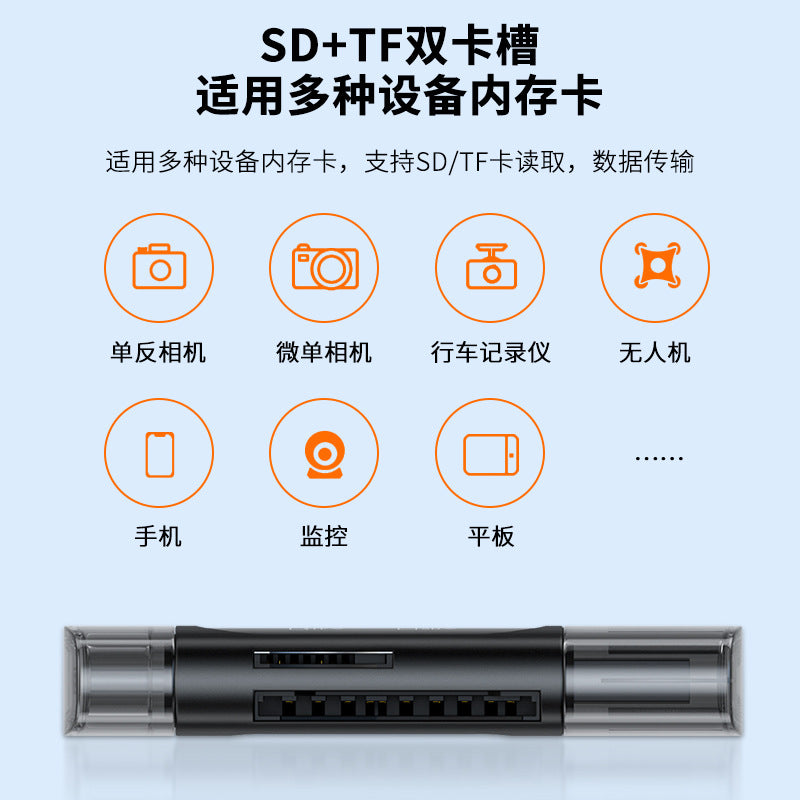 Computer USB Android Phone Dual-use Type-C Multi-function Two-in-one OTG Card Reader Mini TF Camera SD Card