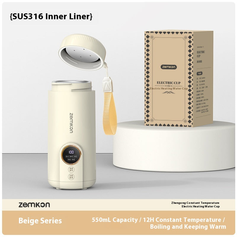 Zemkon Portable Electric Kettle All-in-One Fully Automatic Travel Electric Heating Cup Small Electric Kettle Heating Cup