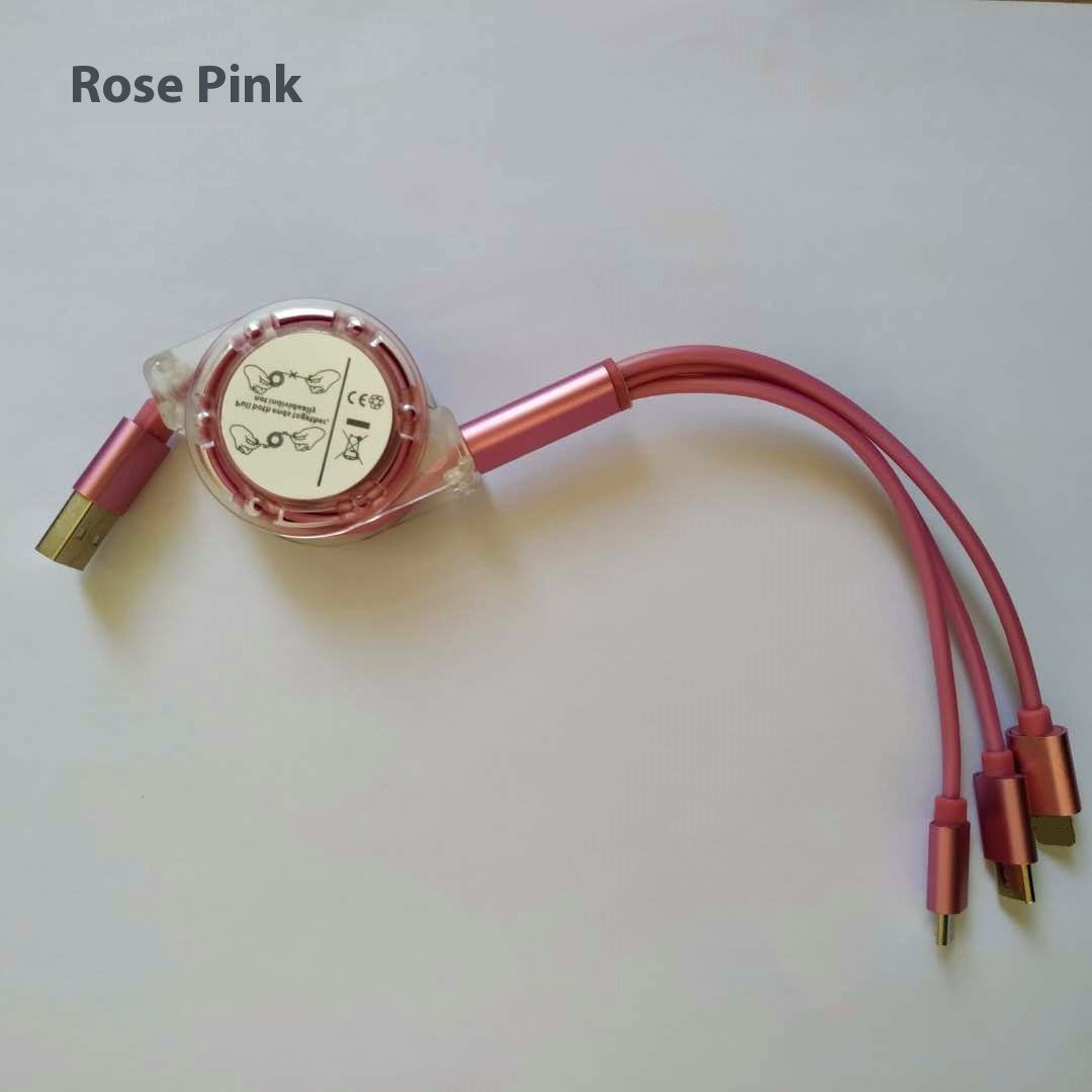 Retractable 3-in-1 Phone Data Cable Compatible with Apple Android TYPE-C Three-in-One Gift Charging Cable Fast Charging Cable