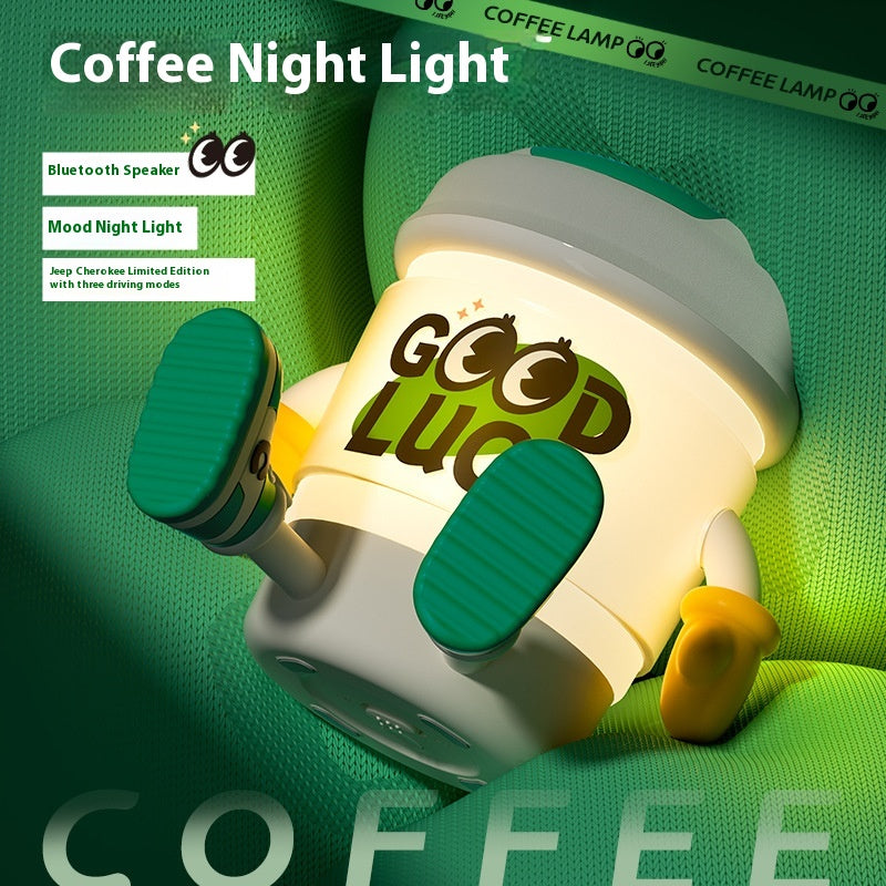 Cute KEIDOL Coffee Cup Night Light Creative Rechargeable Atmosphere Light Bluetooth Speaker Night Light Tap Light Table Lamp