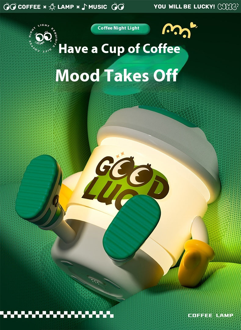 Cute KEIDOL Coffee Cup Night Light Creative Rechargeable Atmosphere Light Bluetooth Speaker Night Light Tap Light Table Lamp