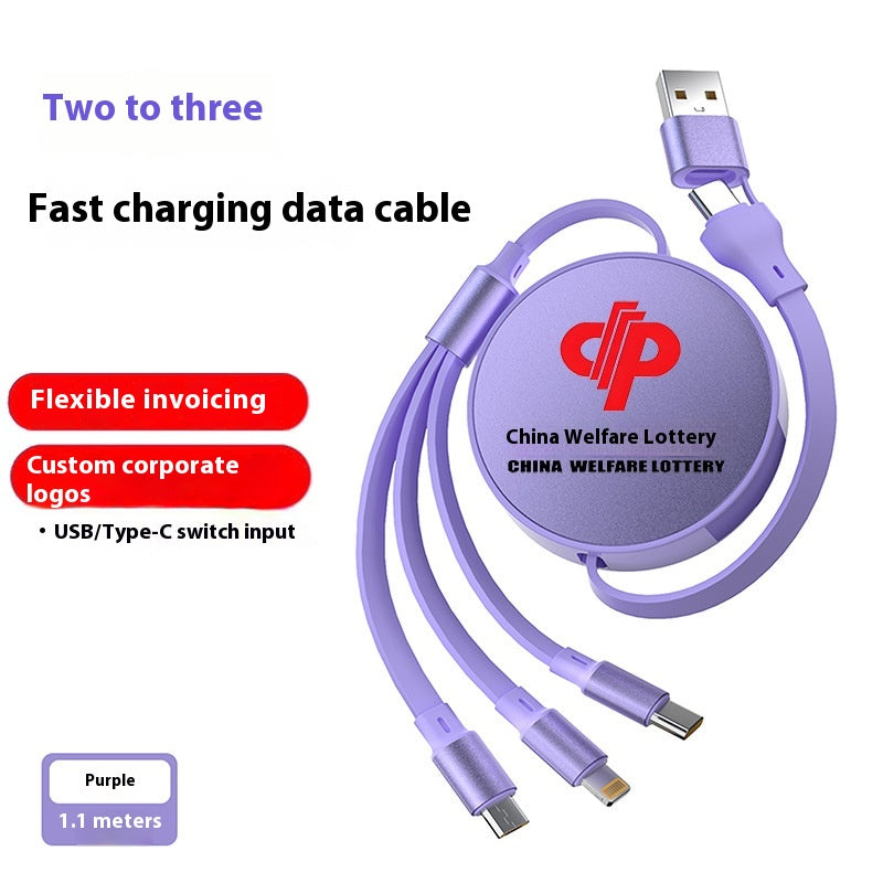 1-to-3 Fast Charging Cable 00W Three-in-One Data Cable