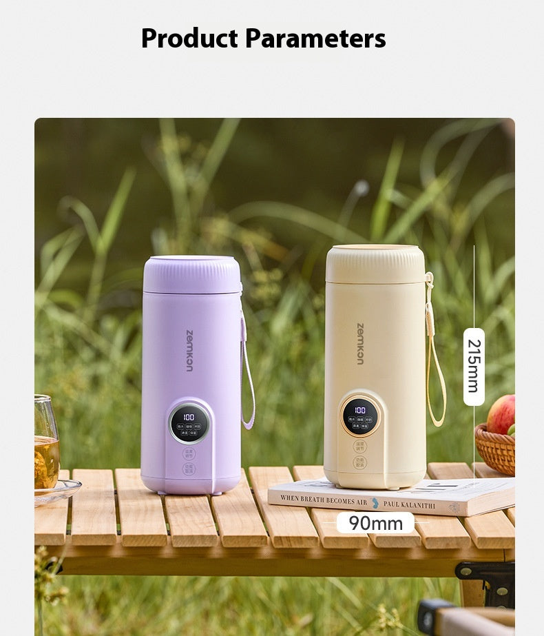 Zemkon Portable Electric Kettle All-in-One Fully Automatic Travel Electric Heating Cup Small Electric Kettle Heating Cup