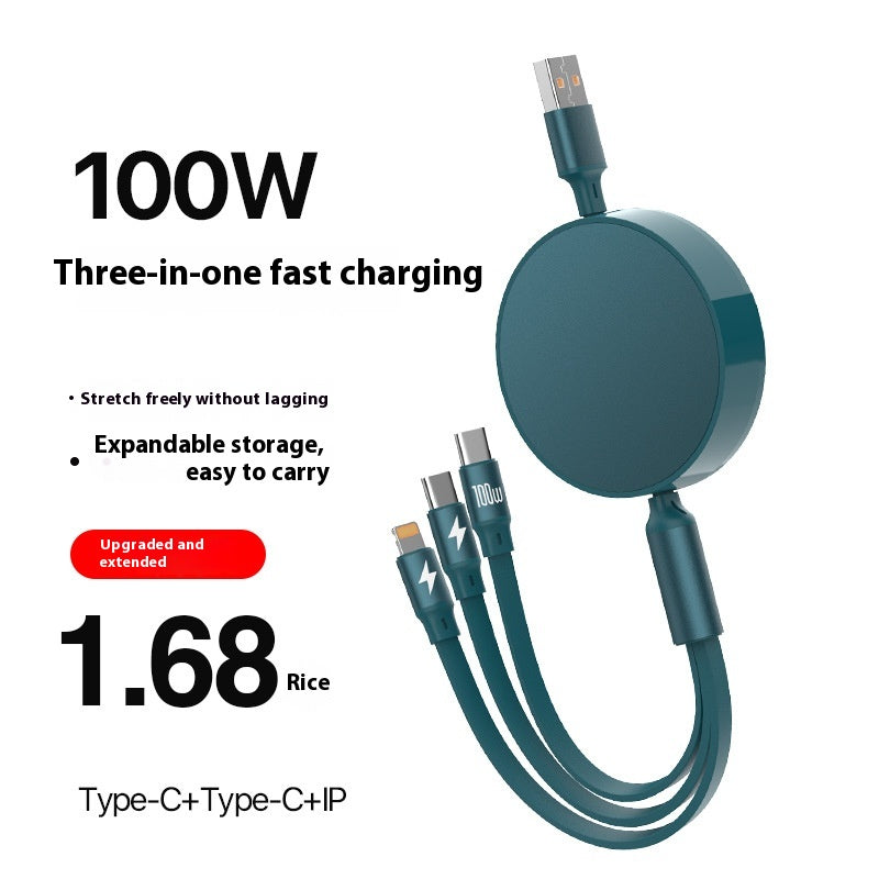 1-to-3 Fast Charging Cable 00W Three-in-One Data Cable