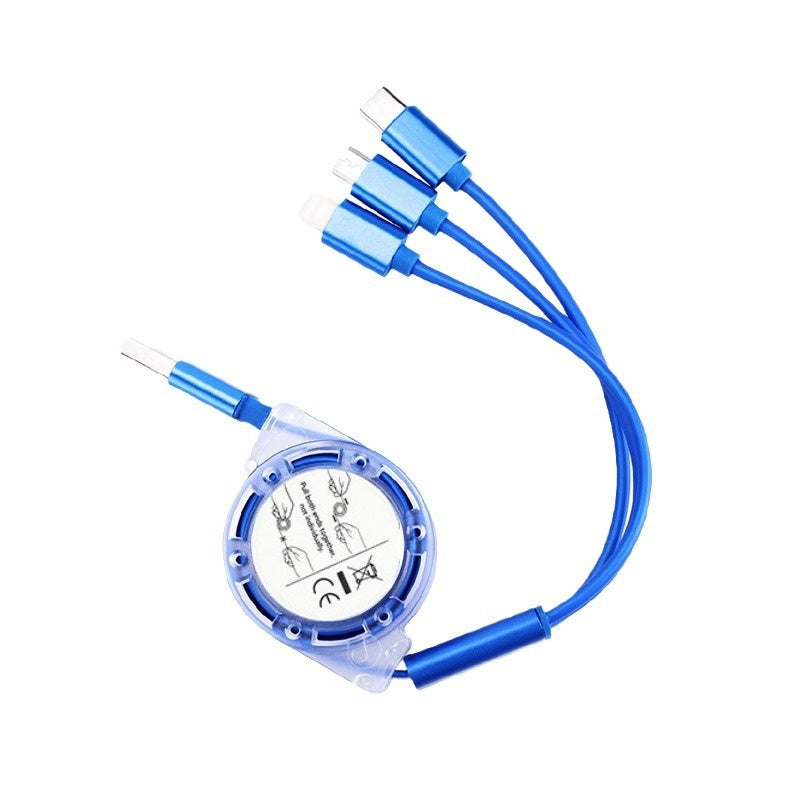 Retractable 3-in-1 Phone Data Cable Compatible with Apple Android TYPE-C Three-in-One Gift Charging Cable Fast Charging Cable