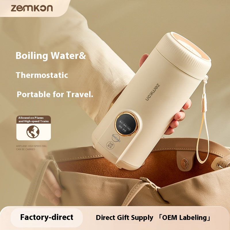 Zemkon Portable Electric Kettle All-in-One Fully Automatic Travel Electric Heating Cup Small Electric Kettle Heating Cup