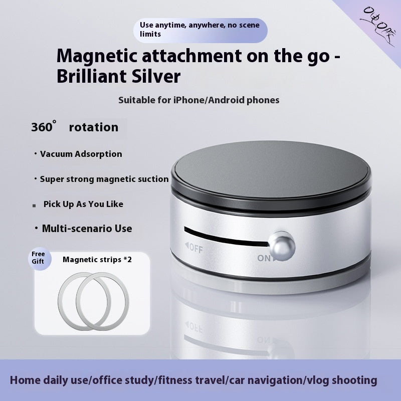 Vacuum Magnetic Mobile Phone Sucker Bracket Dual Use in Car and Home Foldable Storage Lazy Holder Mobile Phone Bracket Desktop