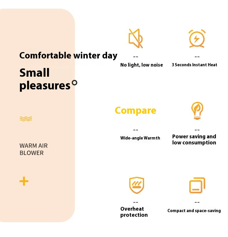 High-power Desktop Heater for Home Use, Fast Heating Fan