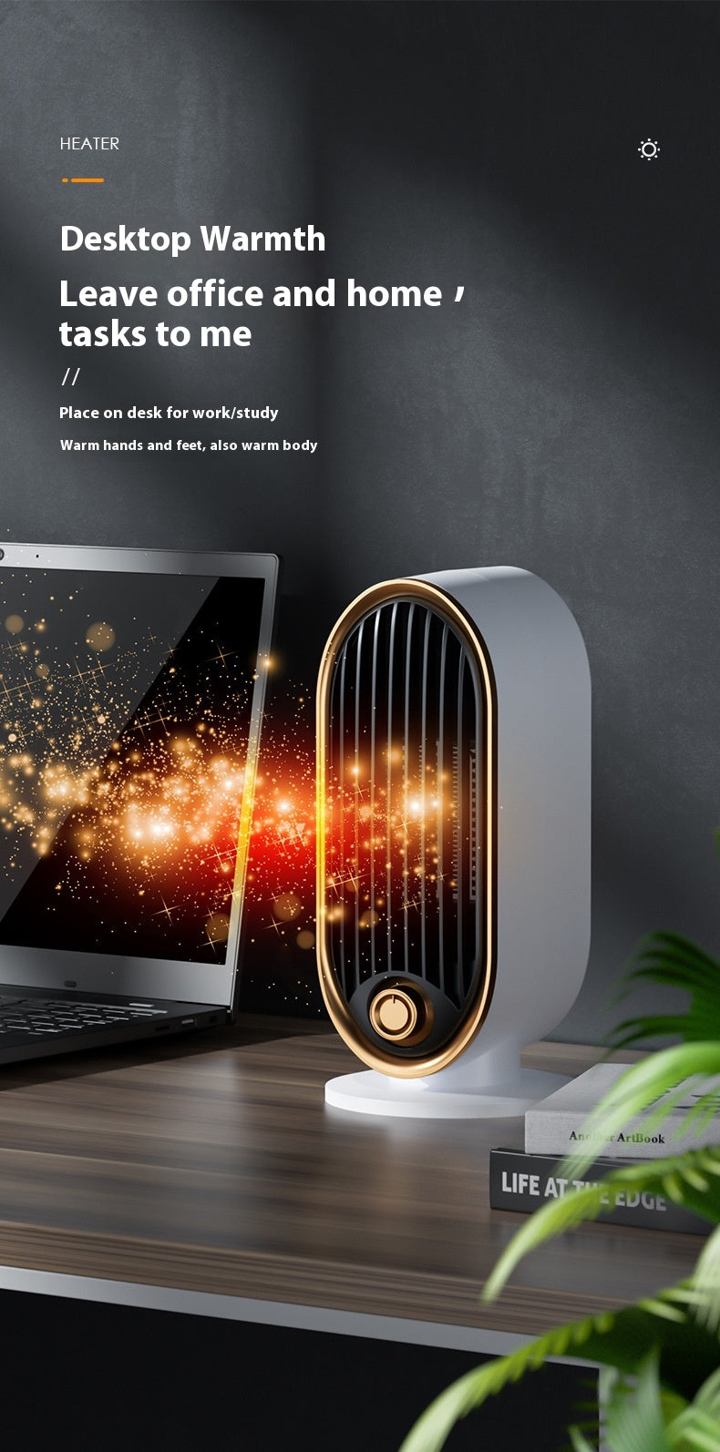 New Model Warm Air Blower Household Desktop Office Small Electric Heater Vertical Ceramic PTC Heating Warmer