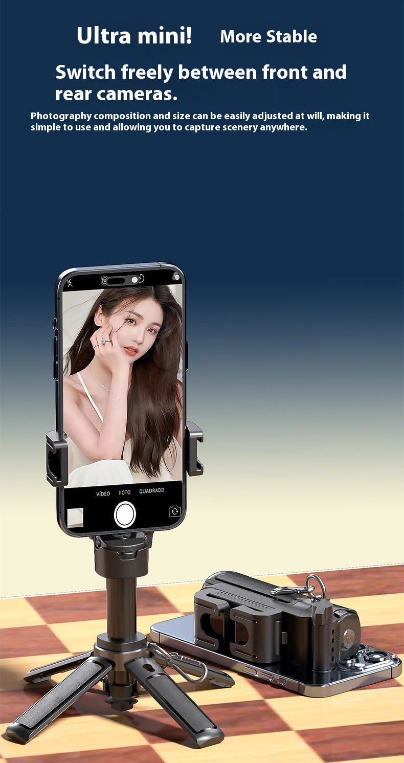 Zoom New Mini Selfie Stick Travel Photography Multi-Functional Stand Live Streaming Stand Phone Selfie Stick with Fill Light