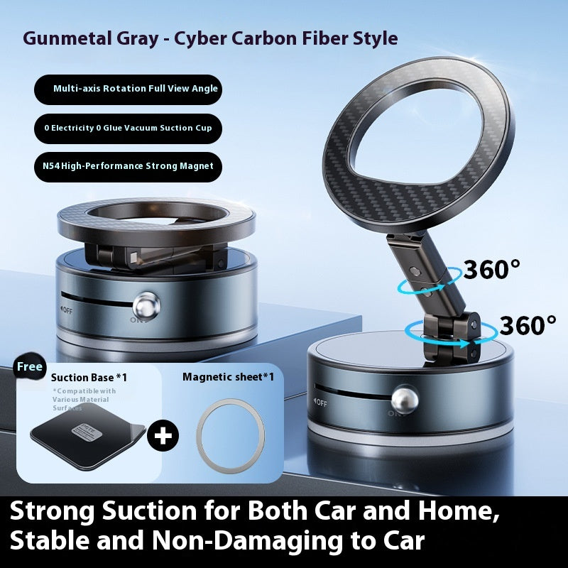 Vacuum Magnetic Mobile Phone Sucker Bracket Dual Use in Car and Home Foldable Storage Lazy Holder Mobile Phone Bracket Desktop