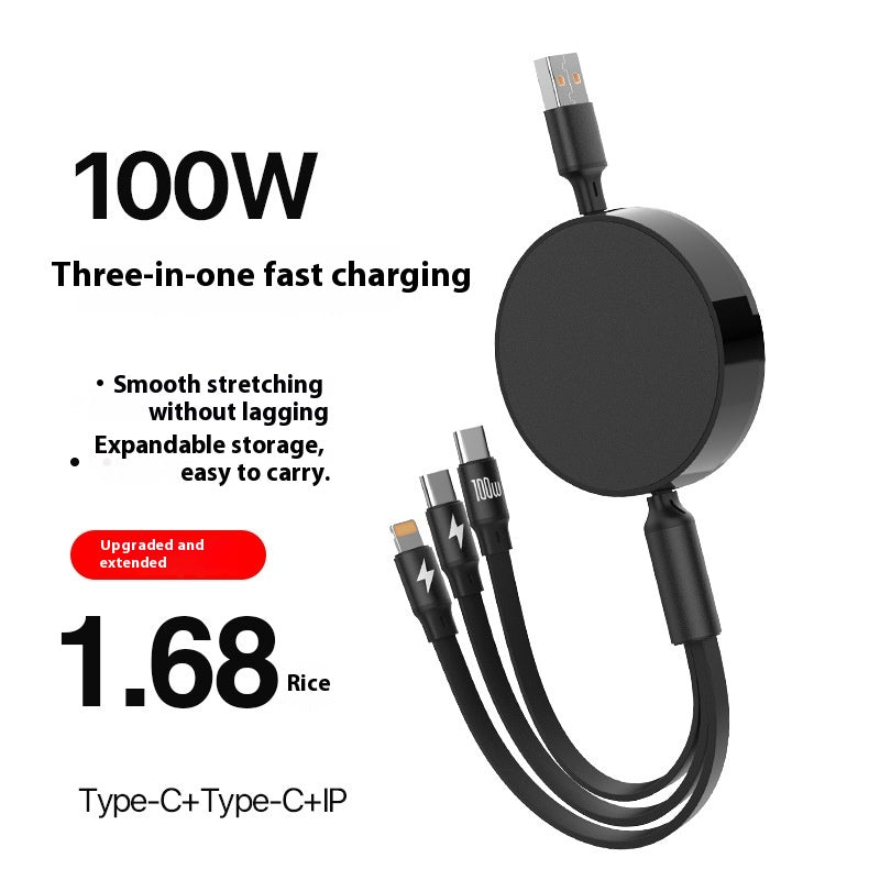 1-to-3 Fast Charging Cable 00W Three-in-One Data Cable