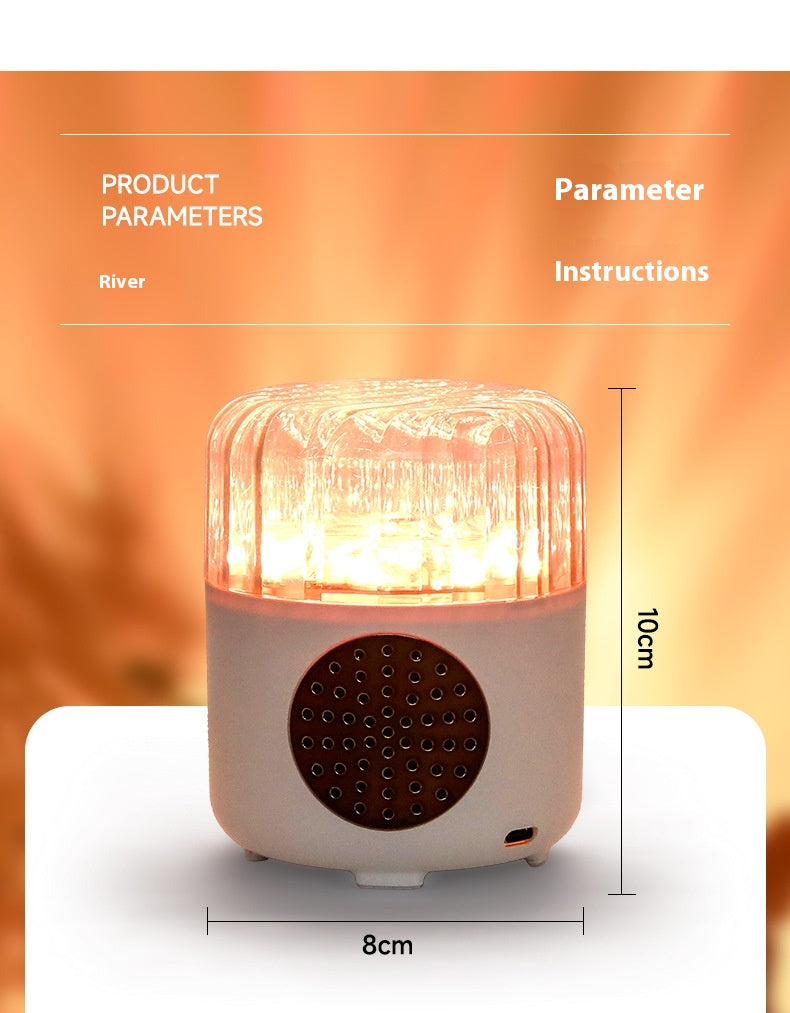 Bluetooth Speaker Water Ripple Music Rhythm Projection Lamp Bedroom Bedside Romantic Mood Dynamic Rotating Atmosphere Night Light