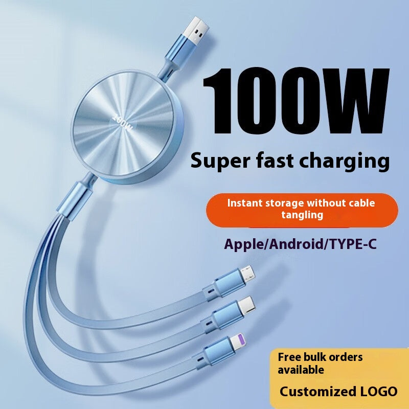 1-to-3 Fast Charging Cable 00W Three-in-One Data Cable