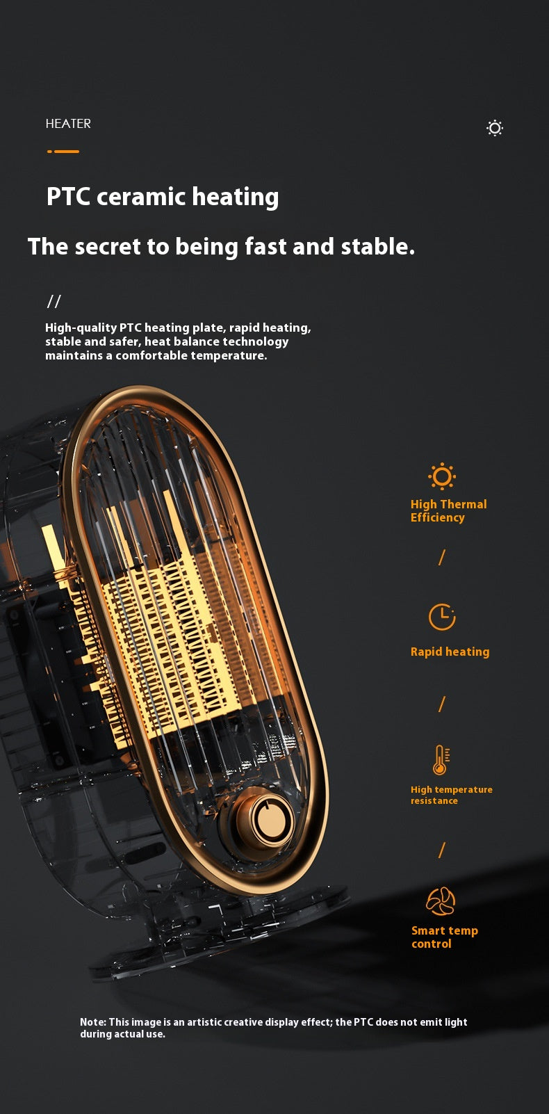 New Model Warm Air Blower Household Desktop Office Small Electric Heater Vertical Ceramic PTC Heating Warmer