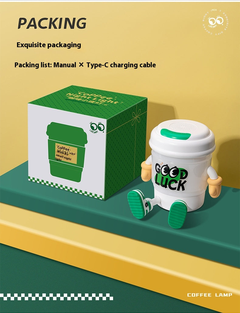 Cute KEIDOL Coffee Cup Night Light Creative Rechargeable Atmosphere Light Bluetooth Speaker Night Light Tap Light Table Lamp