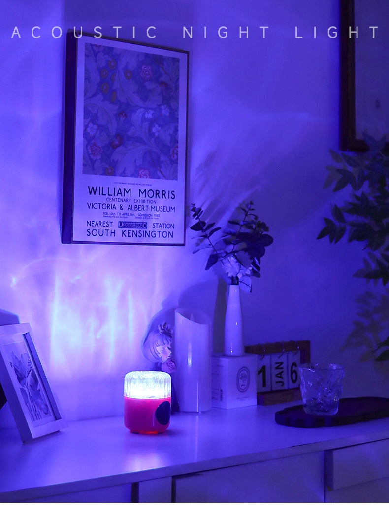 Bluetooth Speaker Water Ripple Music Rhythm Projection Lamp Bedroom Bedside Romantic Mood Dynamic Rotating Atmosphere Night Light