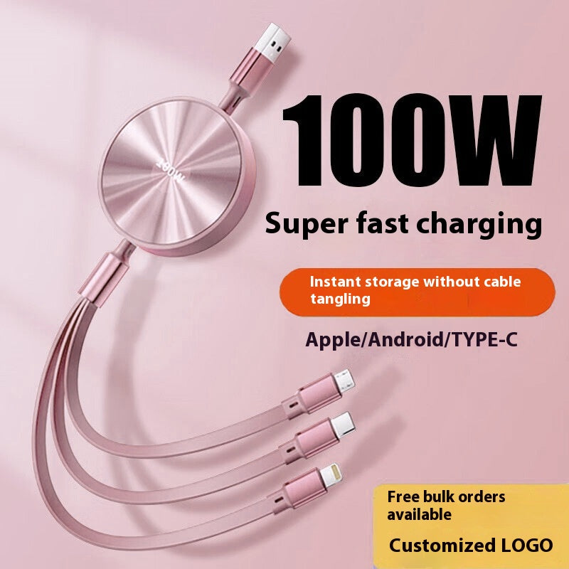 1-to-3 Fast Charging Cable 00W Three-in-One Data Cable