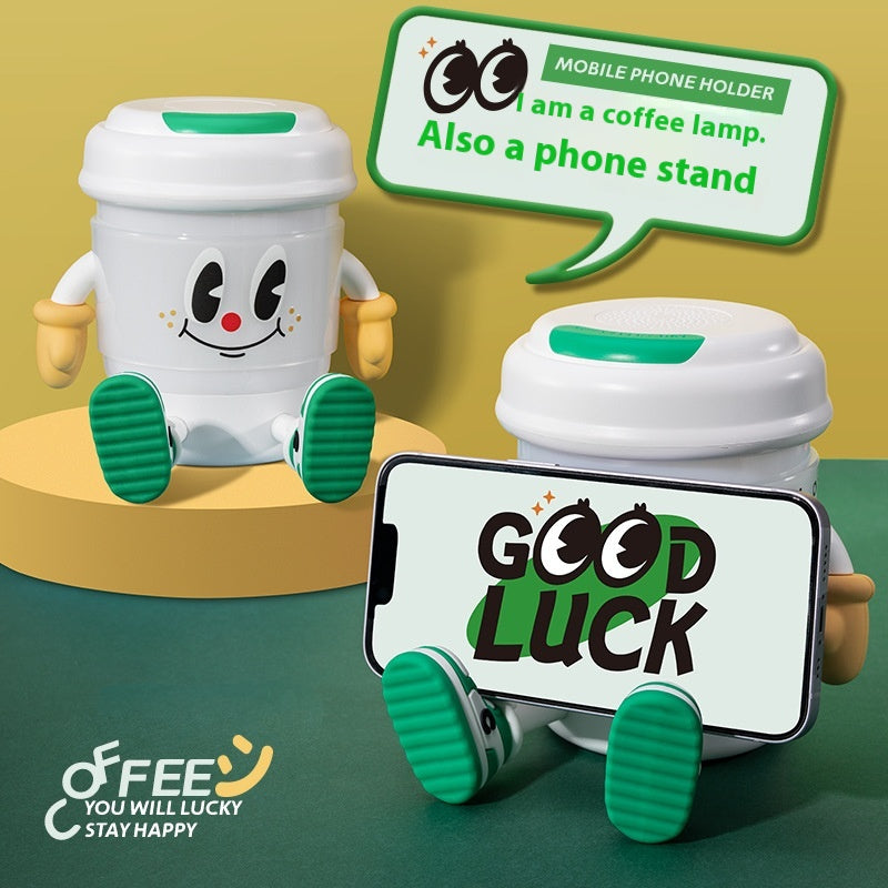 Cute KEIDOL Coffee Cup Night Light Creative Rechargeable Atmosphere Light Bluetooth Speaker Night Light Tap Light Table Lamp