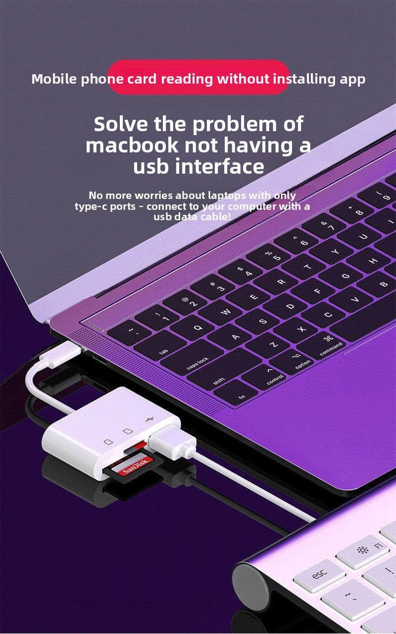 Mobile Phone Card Reader 3-in-1 Type-C Mobile Phone Computer SD/TF Card USB Flash Drive 2.0 Multi-Function High-Speed Card Reader