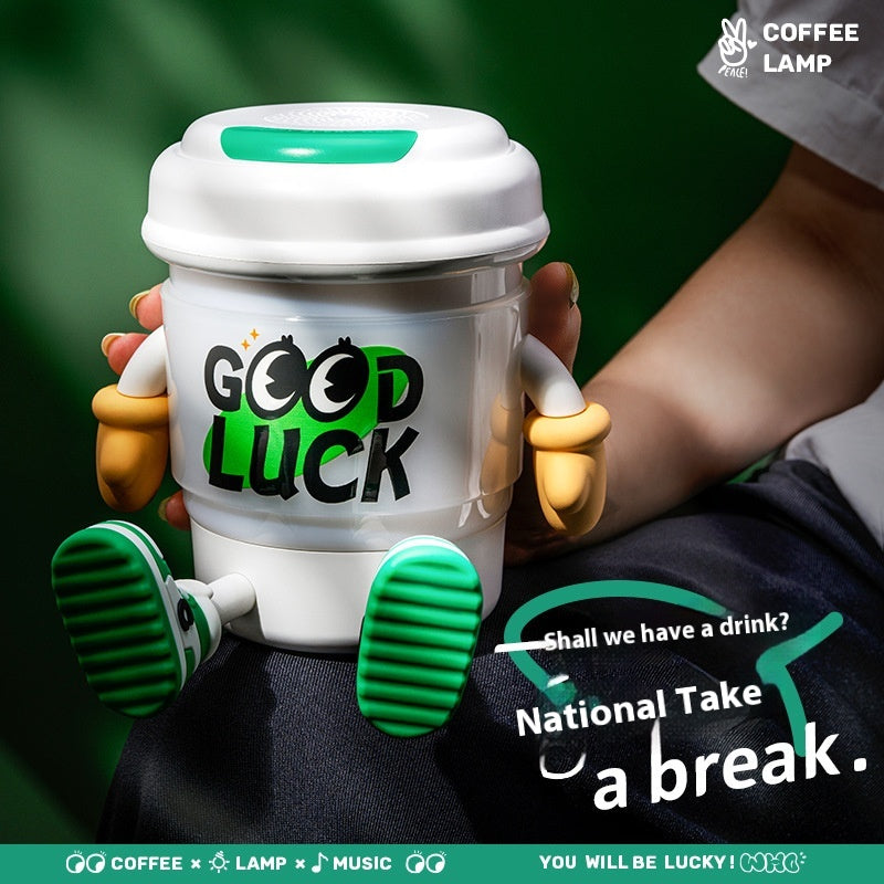 Cute KEIDOL Coffee Cup Night Light Creative Rechargeable Atmosphere Light Bluetooth Speaker Night Light Tap Light Table Lamp