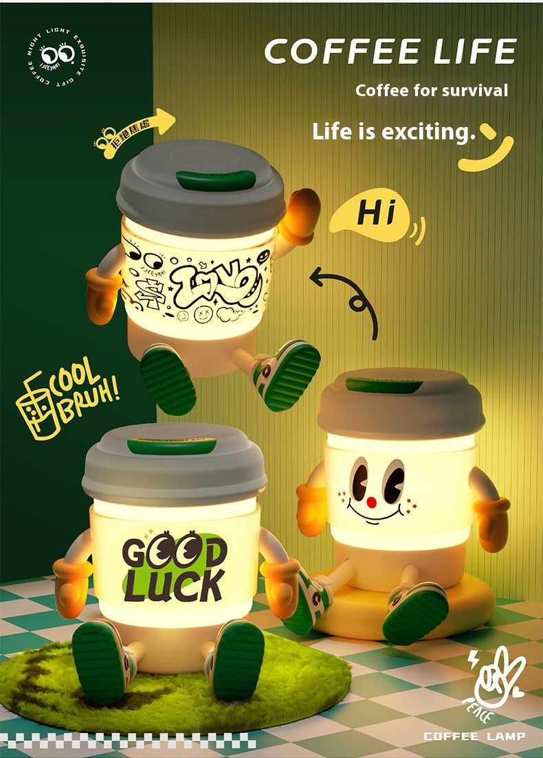 Cute KEIDOL Coffee Cup Night Light Creative Rechargeable Atmosphere Light Bluetooth Speaker Night Light Tap Light Table Lamp