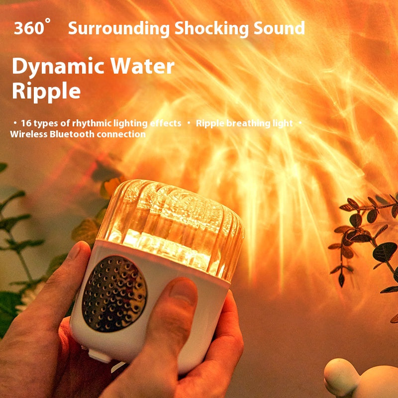Bluetooth Speaker Water Ripple Music Rhythm Projection Lamp Bedroom Bedside Romantic Mood Dynamic Rotating Atmosphere Night Light