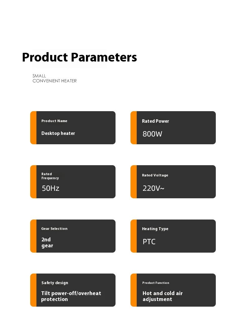 New Model Warm Air Blower Household Desktop Office Small Electric Heater Vertical Ceramic PTC Heating Warmer