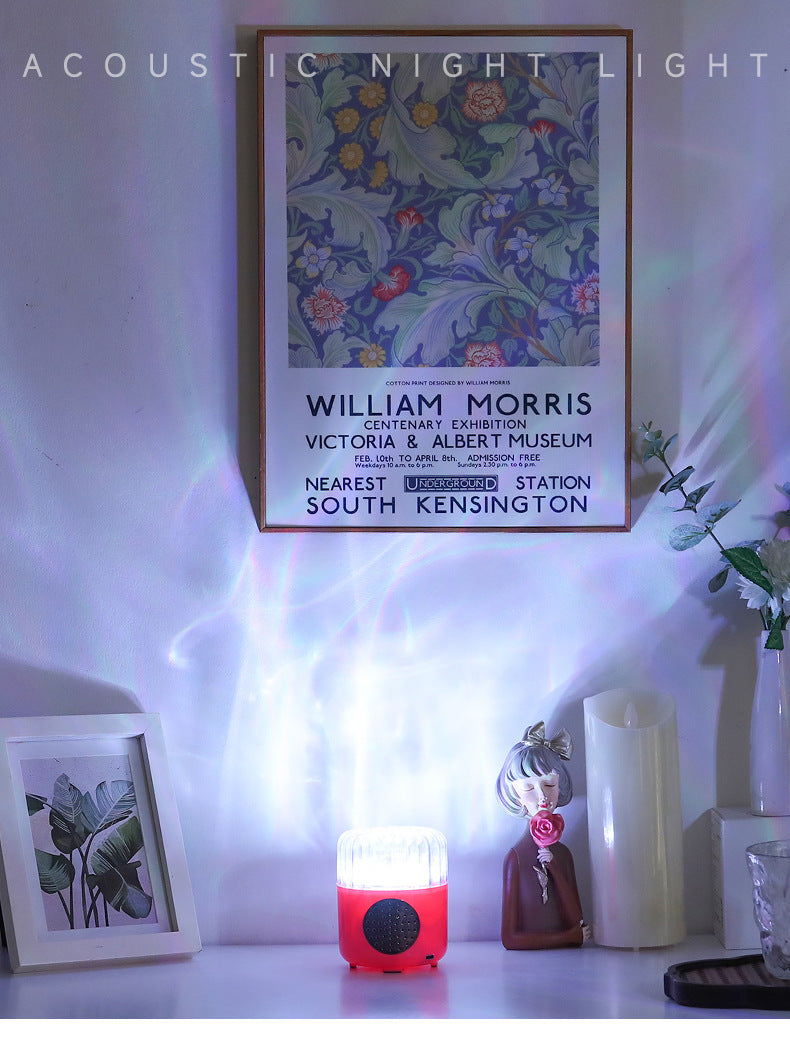 Bluetooth Speaker Water Ripple Music Rhythm Projection Lamp Bedroom Bedside Romantic Mood Dynamic Rotating Atmosphere Night Light