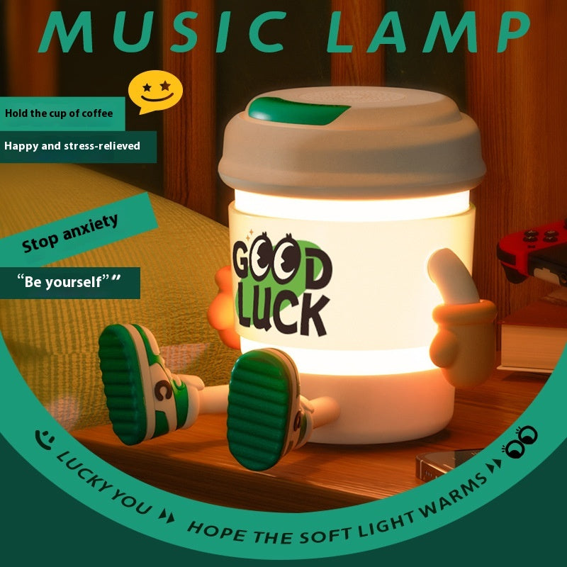 Cute KEIDOL Coffee Cup Night Light Creative Rechargeable Atmosphere Light Bluetooth Speaker Night Light Tap Light Table Lamp
