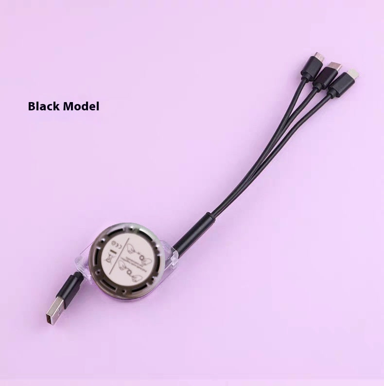 Retractable 3-in-1 Phone Data Cable Compatible with Apple Android TYPE-C Three-in-One Gift Charging Cable Fast Charging Cable