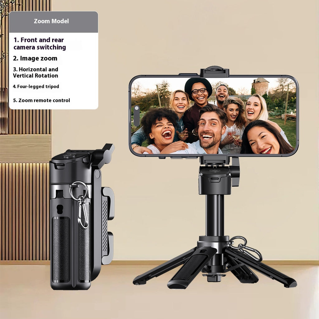 Zoom New Mini Selfie Stick Travel Photography Multi-Functional Stand Live Streaming Stand Phone Selfie Stick with Fill Light