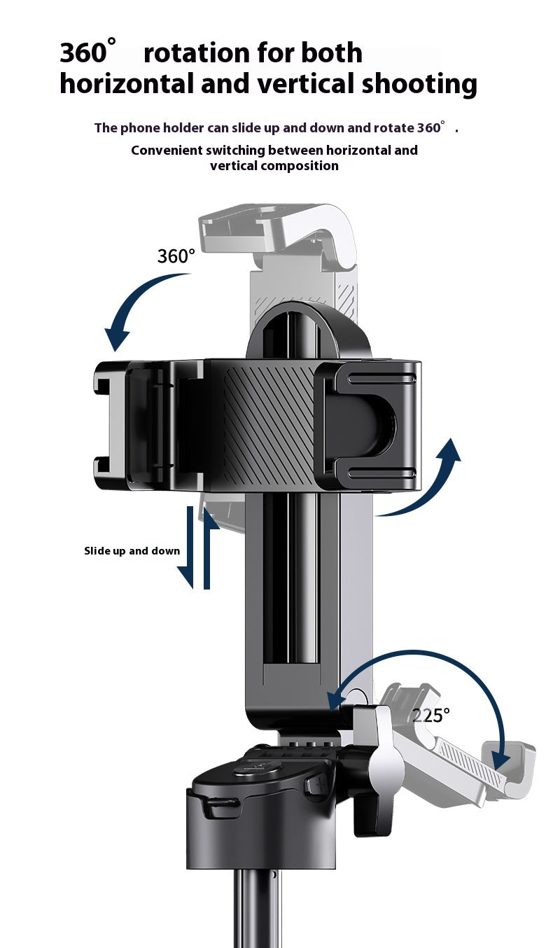 Zoom New Mini Selfie Stick Travel Photography Multi-Functional Stand Live Streaming Stand Phone Selfie Stick with Fill Light