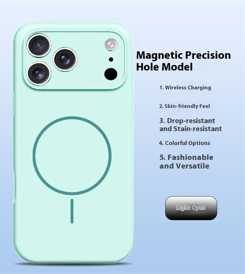 Lens Full Coverage iPhone 17 Strong Magnetic Liquid Silicone Phone Case Apple 17 Pro Air Protective Cover Skin Feel M