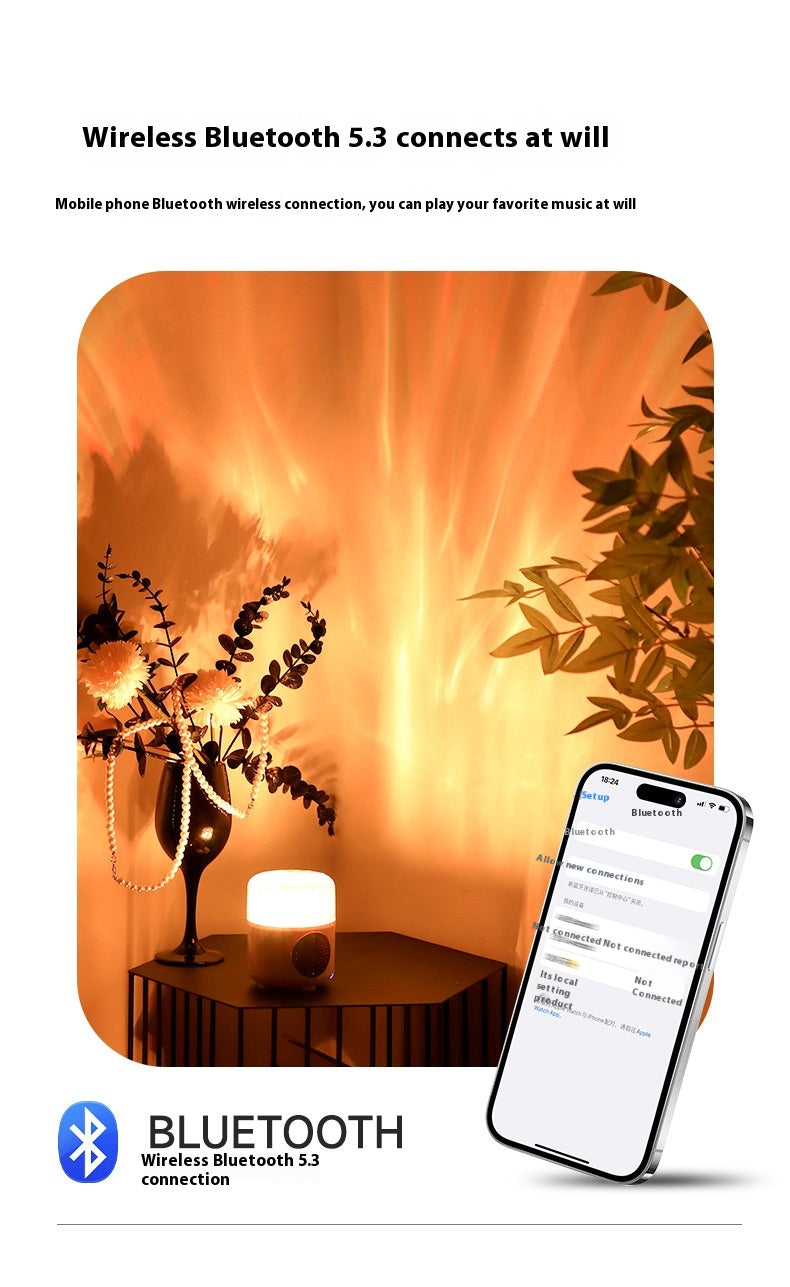 Bluetooth Speaker Water Ripple Music Rhythm Projection Lamp Bedroom Bedside Romantic Mood Dynamic Rotating Atmosphere Night Light